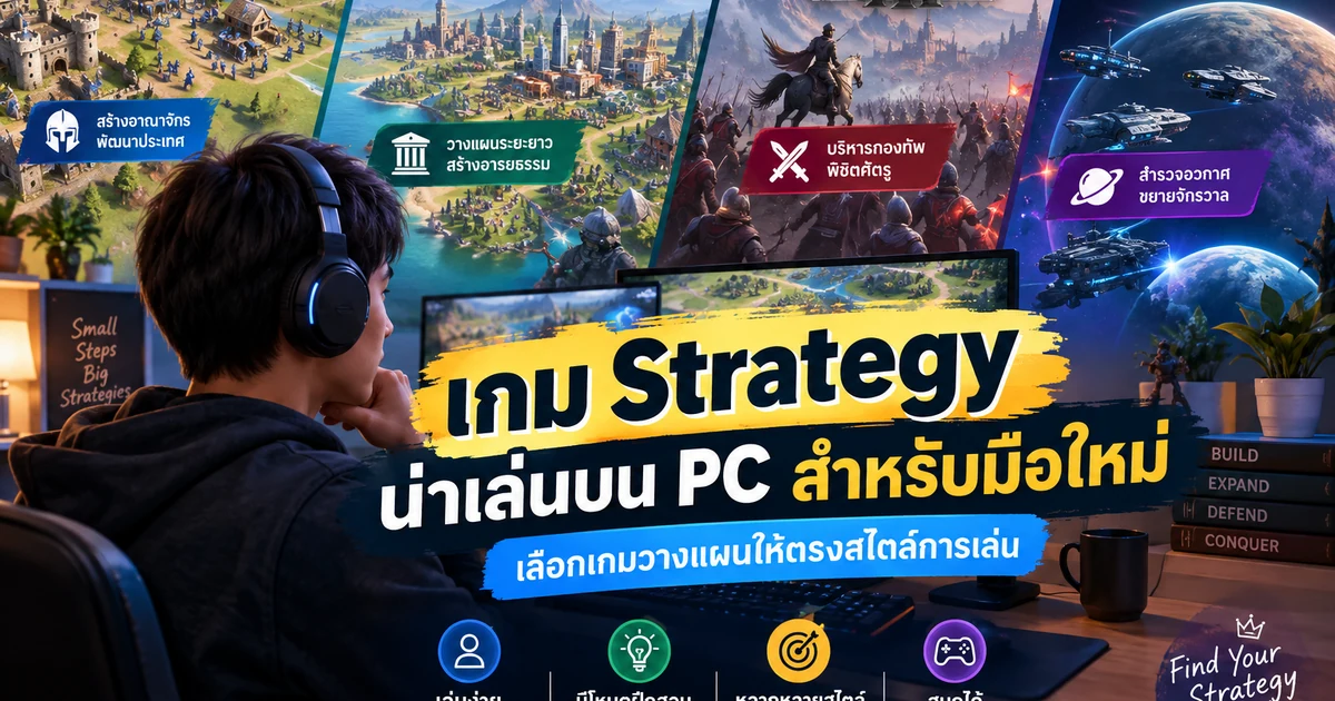 เกม Strategy น่าเล่นบน PC สำหรับมือใหม่ เลือกเกมวางแผนให้ตรงสไตล์การเล่น